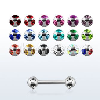bbejb3 barbell ceja acero quirurgico bolas multi joya 3mm distribuidor mayorista