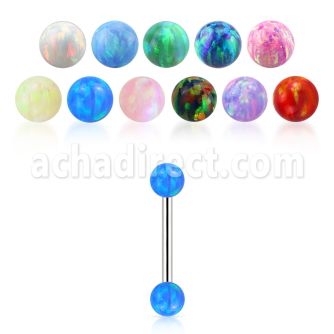 bbeop3ss helix piercing ceja acero quirurgico 1mm bolas opalo 3mm distribuidor