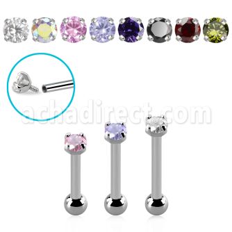 bber52cz barbell tragus acero 316l rosca interna 3mm zirconita engarzada bola 3mm distribuidor mayorista