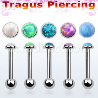 bber63 barbell tragus para cartilago acero quirurgico 3mm opalo sintetica bola 3mm al por mayor