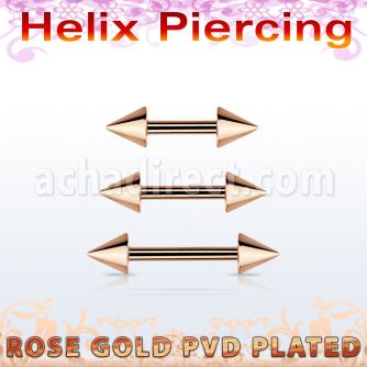 bbertt59 barbell ceja helix acero 316l pvd oro rosa conos 5mm mayorista