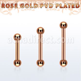 bbettb25 barbell ceja acero 316l pvd oro rosa bolas 2 5mm distribuidor