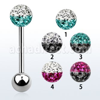 bbfr6e barbell lengua acero quirurgico bola 6mm multi cristal ferido colores bola acero liso 6mm venta