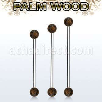 bbinpl5 barbell industrial organico barra acero 316l bolas madera palma 5mm al por mayor