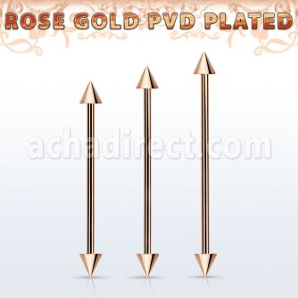 bbittcn barbell industrial acero quirurgico pvd oro rosa conos 5mm venta