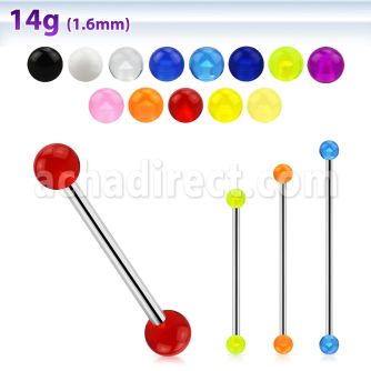 bbiuv5 barbell industrial acero quirurgico 316l bolas acrilicas uv 5mm venta