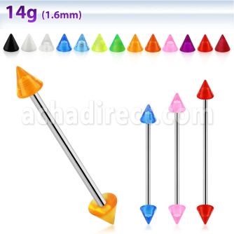 bbivn5 barbell industrial acero quirurgico 316l conos acrilico uv 5mm distribuidor mayorista