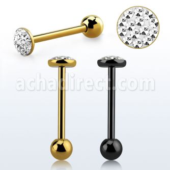 bbmtj9x barbell lengua acero 316l anodizado bola 5mm 7mm cristal claros ferido 16mm venta