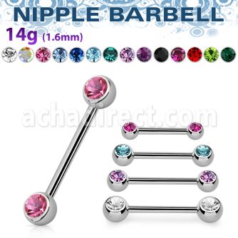bbnp2c barbell pezon acero quirurgico bolas 5mm joya orientada hacia frente distribuidor mayorista
