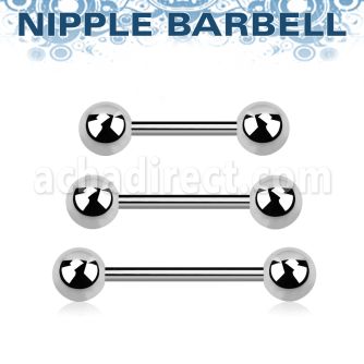 bbnpgg 316l steel nipple barbell two 6mm balls