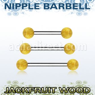 bbnpjf5 barbell pezon organico barra acero 316l bolas madera jackfruit arbol jaca 5mm distribuidor
