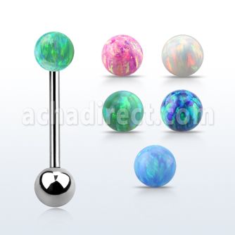 bbop5 barbell lengua acero quirurgico bola opalo 5mm bola acero liso 6mm inferior al por mayor