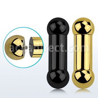 bbt00 barbell lengua acero 316l pvd 10mm bolas 12mm rosca interna venta