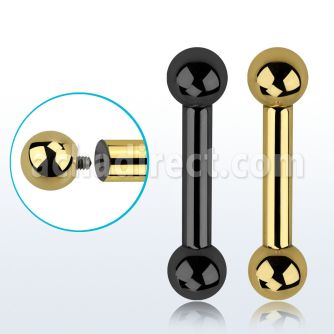 bbt6 barbell lengua acero 316l pvd 4mm bolas rosca interna 8mm venta