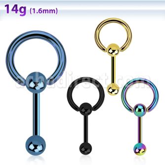 bbtsl barbell lengua acero quirurgico anodizado bola 6mm conectada aro bola presion 16mm mayorista