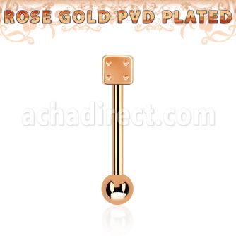 bbttdi barbell lengua acero 316l pvd oro rosa dado acero 5mm bola acero 5mm inferior distribuidor