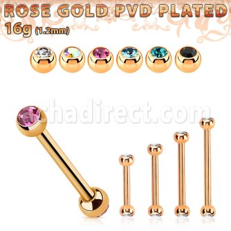 bbttjb25 banana ceja acero pvd oro rosa bolas 2 5mm joya cristal bisel venta