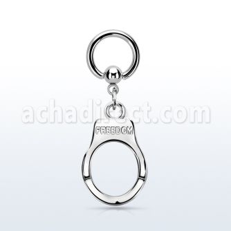 bcrg765 aro bola presion acero 316l colgante esposas grabado freedom plata distribuidor