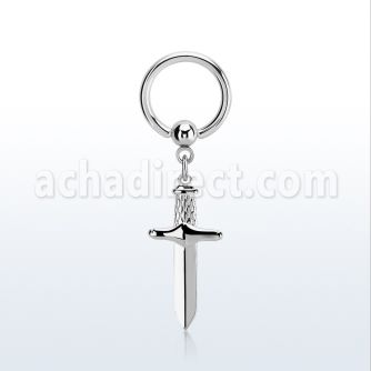 bcrg768 aro bola presion acero colgante punal colgante laton chapado plata