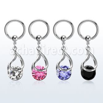 bcrgz416 aro bola presion acero 316l colgante zirconia redonda ajustada presion plata distribuidor
