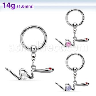 bcrgz729 aro bola presion acero 316l serpiente zirconia redonda 4mm cuerpo ojos cristal distribuidor mayorista