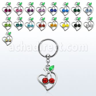 bcrs474 aro bola presion acero 316l cerezas cristal s dentro corazon mayorista