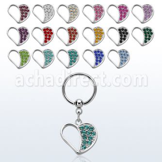 bcrs494 aro bola presion acero 316l corazon colgado cristal distribuidor