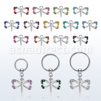 bcrs761 aro bola presion acero colgante mariposa pequena colgante laton chapado plata