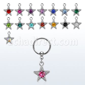 bcrssar aro bola presion acero 316l estrella colgado tachonada cristal redonda venta