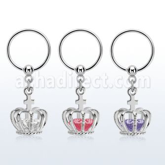 bcrsz590 aro acero quirurgico 316l bola presion colgante corona zirconia plata venta