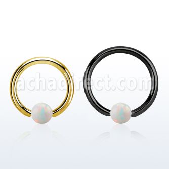 bcrt12o5 aro bola presion acero 316l pvd 12g 2mm bola 5mm opalo sintetico al por mayor