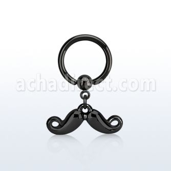 bcrtg518 aro bola presion acero 316l pvd negro colgante bigote mayorista