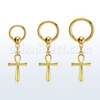 bcrtg769 aro bola presion acero 316l anodizado oro colgante cruz ankh oro mayorista