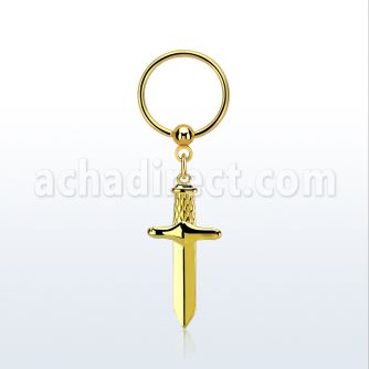 bcrts768 aro bola presion acero chapado pvd dorado colgante punal colgante laton chapado oro