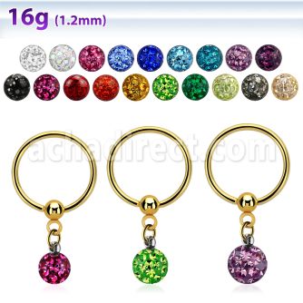 bcrtsfr aro bola presion acero 316l pvd dorado bola multi cristal transparentes ferido mayorista