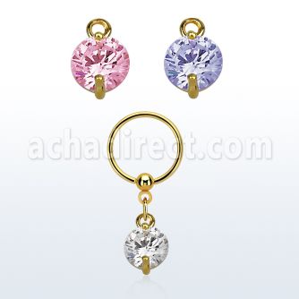 bcrtsz1 aro bola presion acero 316l pvd dorado zirconia redonda 8mm distribuidor