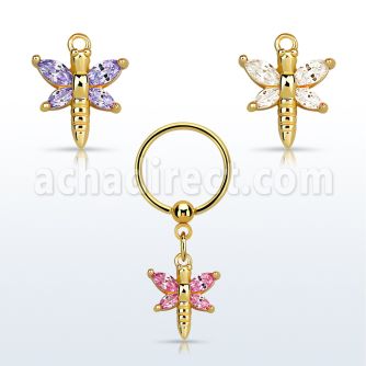 bcrtsz5 aro bola presion acero 316l pvd dorado mariposa zirconia mayorista