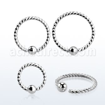 bedr18w anilla fija acero quirurgico brillo espejo 1mm alambre espiral al por mayor