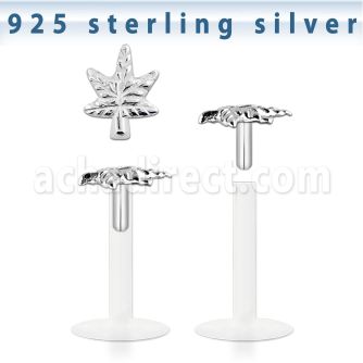 bilbma labret bio flexible transparente hoja marihuana plata esterlina mayorista