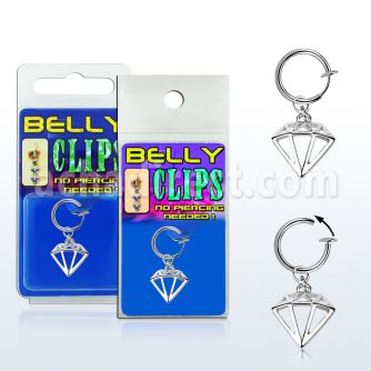 blcp575 piercing falso clip ombligo diamante colgado 1 pieza al por mayor