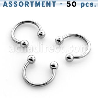 blk113 surtido piercings 50 barbells circulares acero quirurgico bolas 4mm distribuidor mayorista