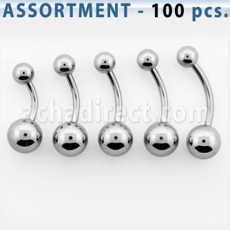 blk196 surtido piercings 100 piercings ombligo bolas 5 8mm al por mayor