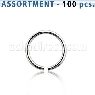 blk223b surtido piercings 100 aros continuos acero quirurgico 1mm distribuidor mayorista