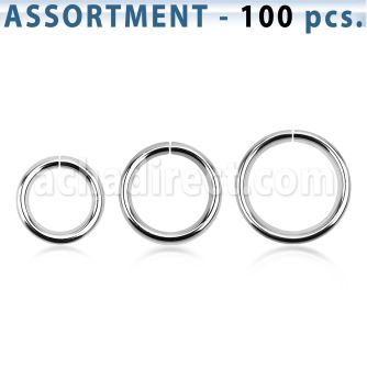 blk223d surtido piercings 100 aros continuos acero quirurgico venta