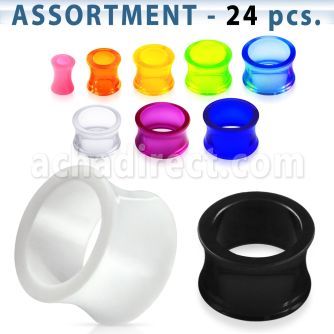 blk305 surtido piercings 24 dilataciones tunel doble flare acrilico semi transparente distribuidor