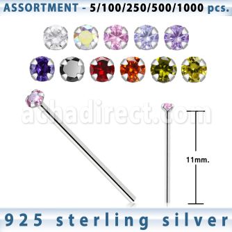 blk451 surtido por mayorpiercing nariz doblar tu mismo plata esterlina 925 0 6mm puedra zirconia redonda 1 5mm distribuidor