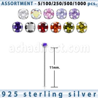 blk453 surtido por mayorpiercing nariz doblar tu mismo plata esterlina 925 0 6mm zirconia redonda 2mm mayorista
