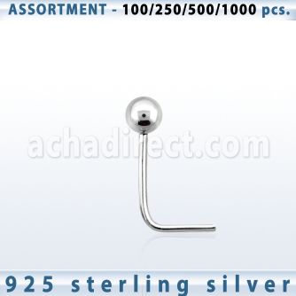 blk459 surtido por mayorpiercing nariz l plata esterlina 925 0 6mm bola 1 5mm distribuidor mayorista