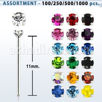 blk494 surtido por mayorpiercing nariz doblar tu mismo plata esterlina 925 0 6mm cristal redondo 1 4mm distribuidor mayorista