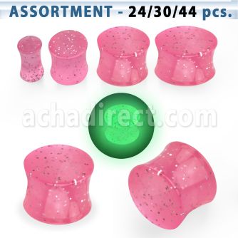 blk512 surtido piercings 44 24 dilataciones plug acrilicas uso dual plug glitter dia plug brilla oscuridad noche venta